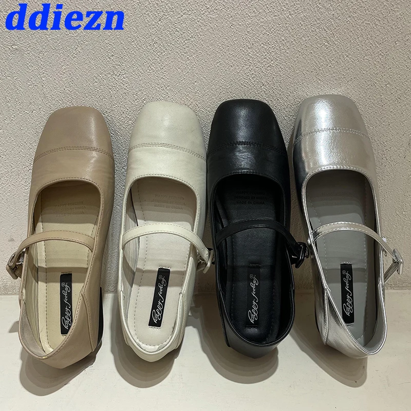 

Женские Туфли Мэри Джейн, новинка 2023, женская обувь, уличная модная обувь на ремешке с пряжкой и квадратным носком, Женская обувь в стиле "Лолита"