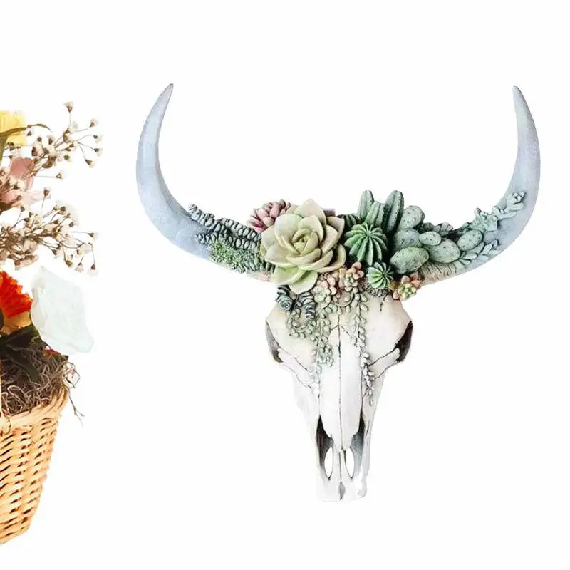 CowSkullDecorResinAnimalSkullsBullHeadSkullWallHangingArt