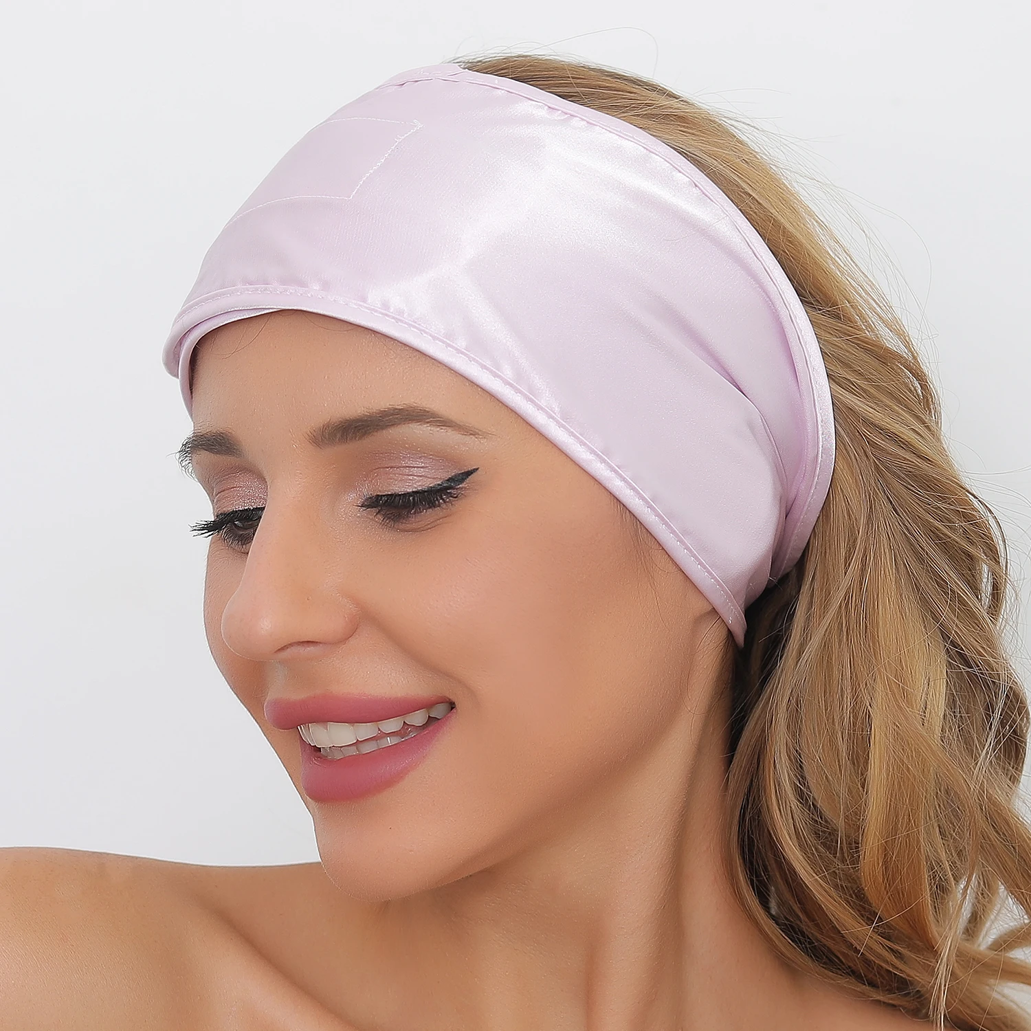 Cleafe - Fascia Per Capelli Doccia Shampoo Asciugamano Trucco Spugna Fiocco Beige 79621 86522971