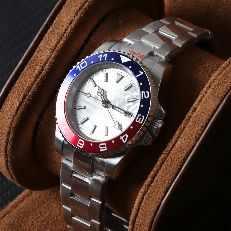 MINUTETIME Vintage NH35 Watch Luxury Luminous Mechanical Automatic Movement Waterproof Dome Glass Steel Men's Wristwatch clock movement parts