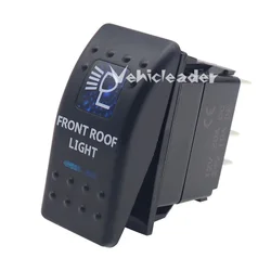 Waterproof Dual Blue LED Rocker Switch for Vehicle and Marine Use (FRONT ROOF LIGHT)