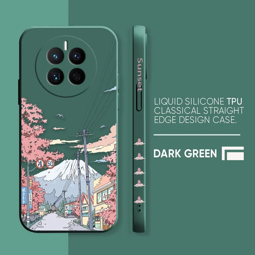 thumbnail image 1 of Phone Case For Huawei MATE 20 20X 30 40 50 P20 P30 P40 P50 10 PRO PLUS Case Cover Funda Cqoue Shell Sunset Maple Snow Mountains, 1 of 5