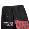 New Korean Youth Troupe Same Style Men's Splicing Patch Micro Elastic Willow Dings Hip Hop Small Straight Leg Denim Pants 5508 3