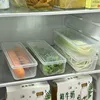1/5PCS Refrigerator Storage Boxes Scallions Fresh Box Food Container Cold Storage Crisper Sealed Fridge Organiser with Lid Jars 6