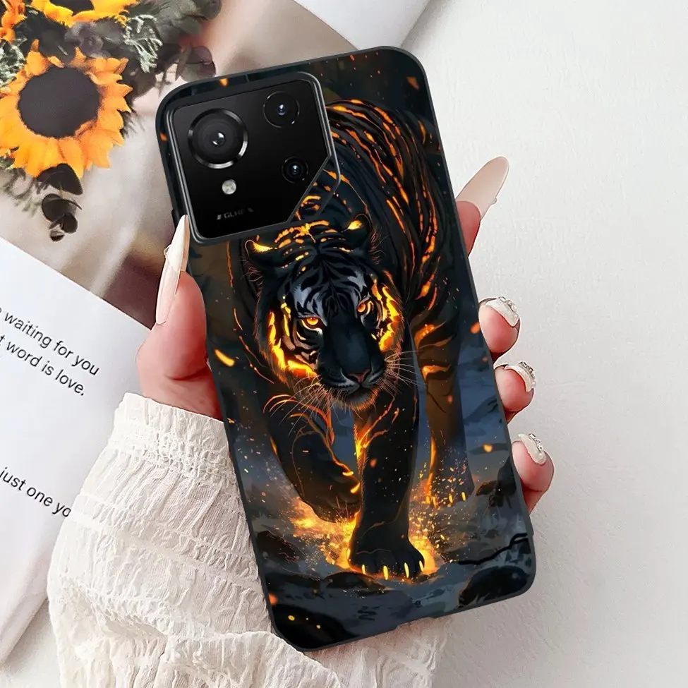 Luxury Cute Cat Silicone Shockproof Bumper Back Cover - Stylish Painted Design