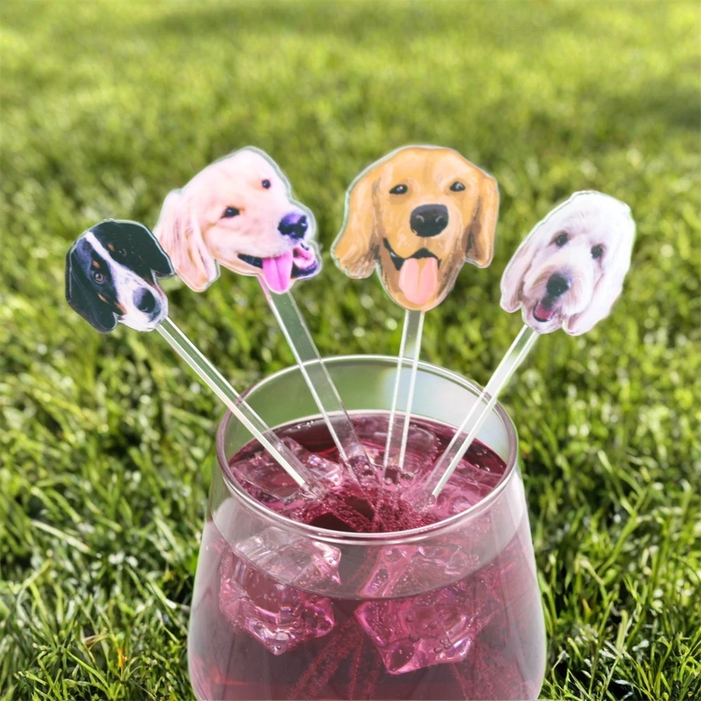 Custom Pet Drink Stir Personalized Cocktail Stirrers Wedding Gift Table Decoration Acrylic Party Drink Stirs Baptism souvenir