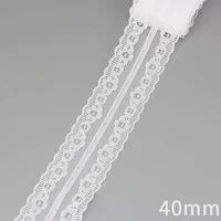(5 yards/roll) white Lace ribbon fabric Webbing Decoration Lovely gift packing polyester Material 2