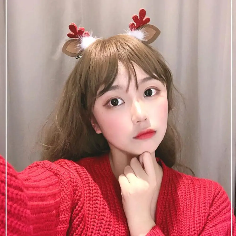 4-1PCS Colorful Light Antler Hair Clip Fashion Ears Christmas Halloween Hairclip Accessories Antler Headband New Headwear