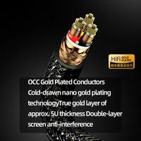 ATAUDIO HiFi Power Cable with EU/US/AU Carbon Fiber Gold Plated Plug Audio Power Cord for Power Filter Amplifier 4