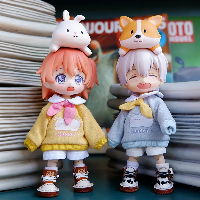 Ob11 Doll Clothes Cute Cat Coats Dolls Hoodies Sweatshirts With Cat Pattern For Obitsu11, Molly, Gsc Body, Ymy, 1/12bjd Doll 2