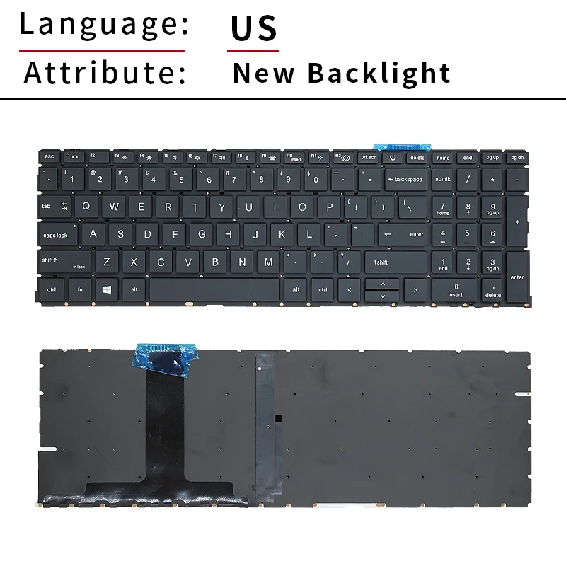 original novo eua russo teclado do portátil para hp probook com luz de fundo