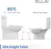 Piece Elongated Toilet Comfort Height ADA Single Flush TORNADO FLUSH Toilet  Rough In with Left-hand Trip Lever White 4