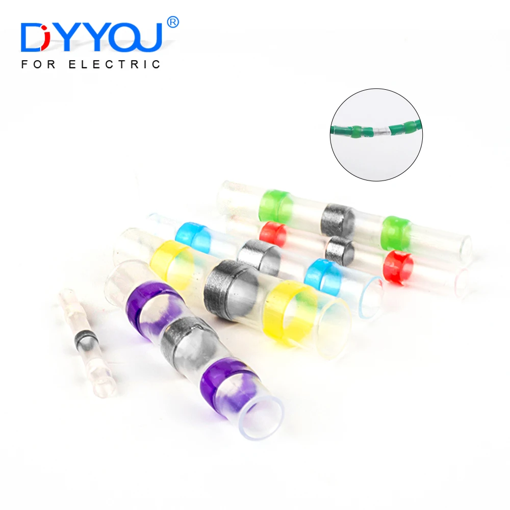 Waterproof Solder Seal Heat Connector Shrink Butt Connectors Lug Terminals Electrical Wire Car Insulated Terminal 100pcs heat shrink terminal,heat shrink connector,solder seal connector,wire connectors