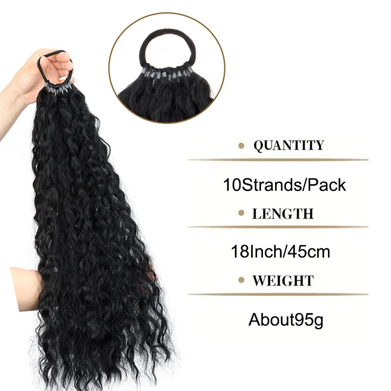 18Inchs Synthetic Kinky Curly Ponytail Clip In Hair Extension For Women  Hairpiece Drawstring DIY Ponytail