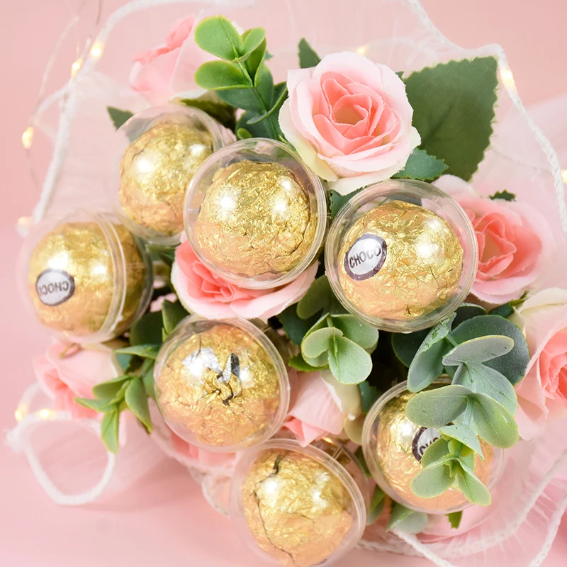10/20 Stück Klare Schokoladenschachtel Trüffel Liner Blume Pralinenschachtel Blumenstrauß Schokoladenkugelhalter Fall Valentinstag Geschenkbox – Detail 2