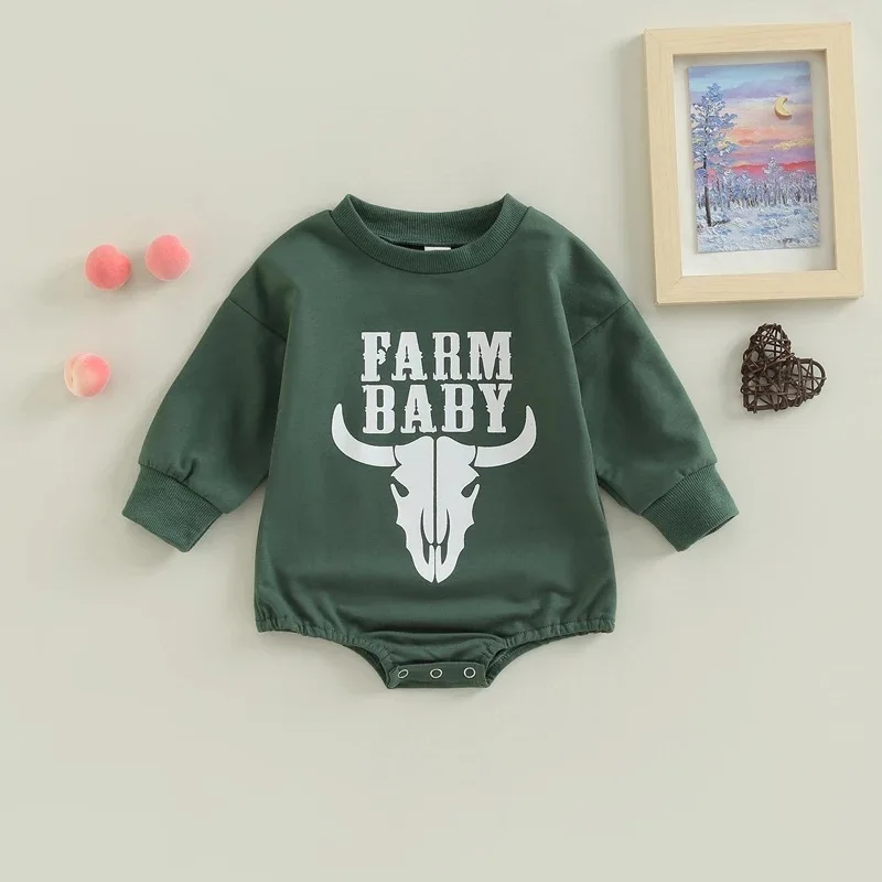 

Newborn Baby Romper Autumn Long Sleeve Sweatshirts Romper Clothing Cartoon Letter Print Jumpsuits Sweatshirt 0-24M