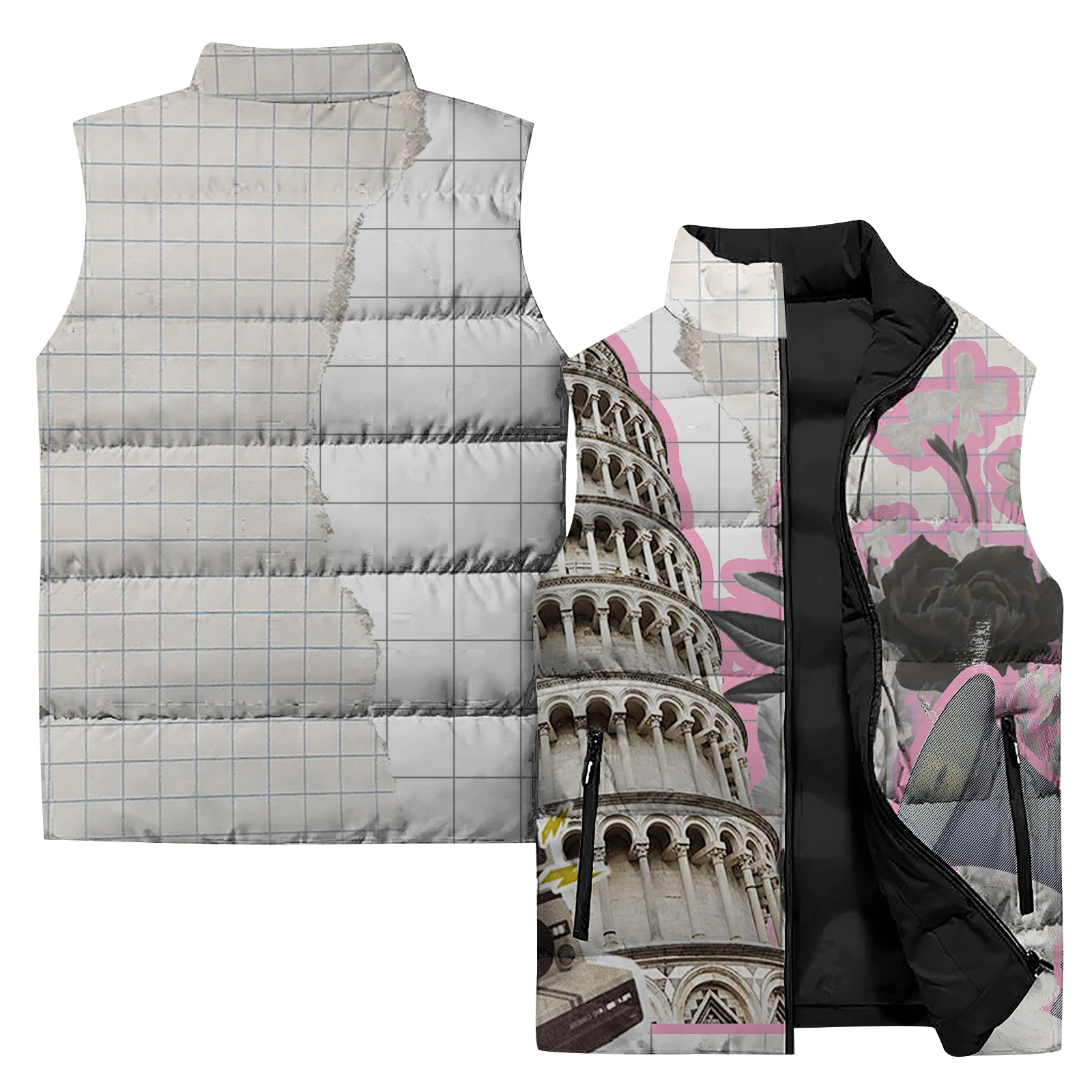 thumbnail image 5 of Chaleco con estampado escultural clásico, chaquetas de invierno de moda para hombre, abrigos cómodos y versátiles con estampado artístico personalizado para hombre, 5 of 5