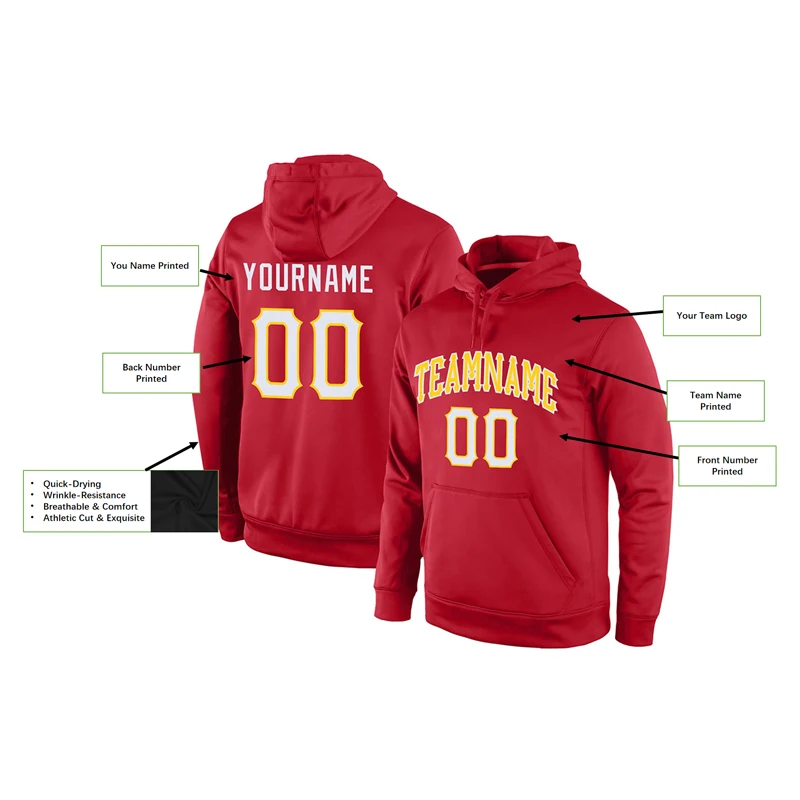 Red and Black Color Customized Jersey 3D Printed Hoodies Unisex Pullovers Hoodie Casual Sweatshirts