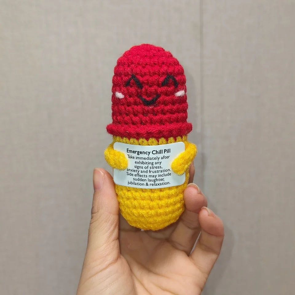 Poupée Au Crochet En Forme De Pilule - Soutien émotionnel, Cadeau Pour Infirmières, Pharmaciens, Amis