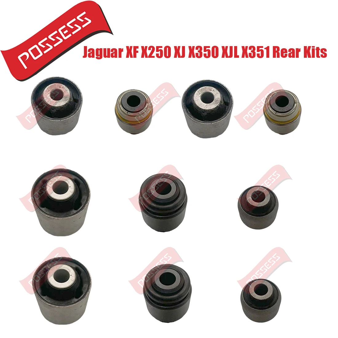 10 Pieces Rear Suspension Control Arm Bushing Kits For Jaguar XF X250
