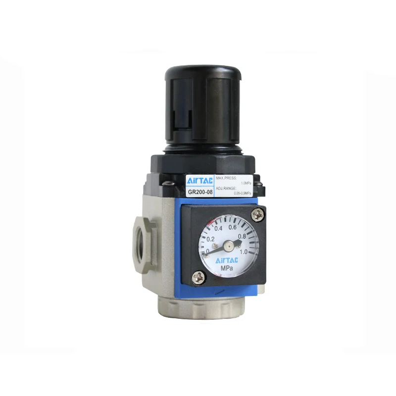 

Pneumatic Pressure Regulating Valve Filter Valve Aluminum Alloy Standard Pressure Gauge Metal Bracket GR200-08