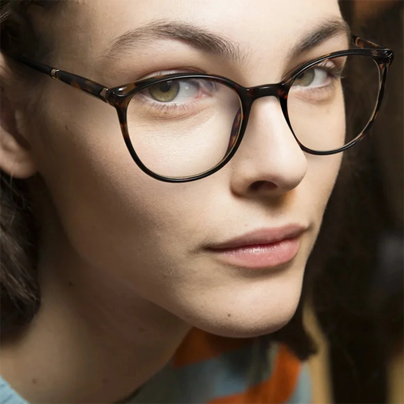 Spring Leg okulary korekcyjne anty-niebieskie owalne – damskie TR90 cat eye 5 Spring Leg Anti-blue Light Oval Prescription Eyeglasses Women TR90 Cat Eye Short-sight Eyewear Diopter 0 -0.5 -0.75 -1.0 To -6.0 3