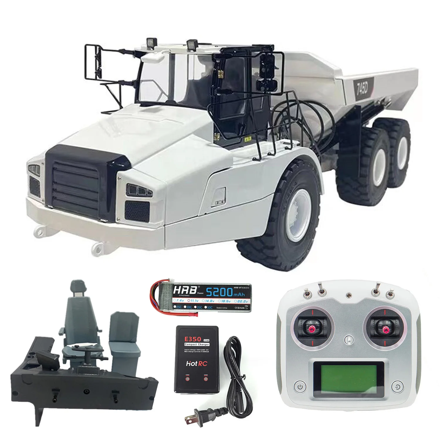 

DIM K745 745D RC Hydraulic 1/14 Metal Articulated Truck 6*6 Engineering Dumper Tipper Model Toy Pump ESC Valve Cylinder THZH1302