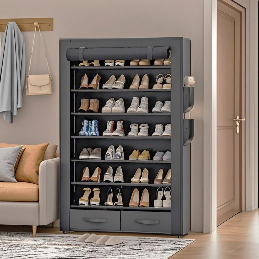 Shoe Rack 10Tier Large Capacity 50-56Pairs Beautiful Tall Shoe Shelf Storage Cabinet Entryway Closet 8 Tier Organizer 32-40Pairs
