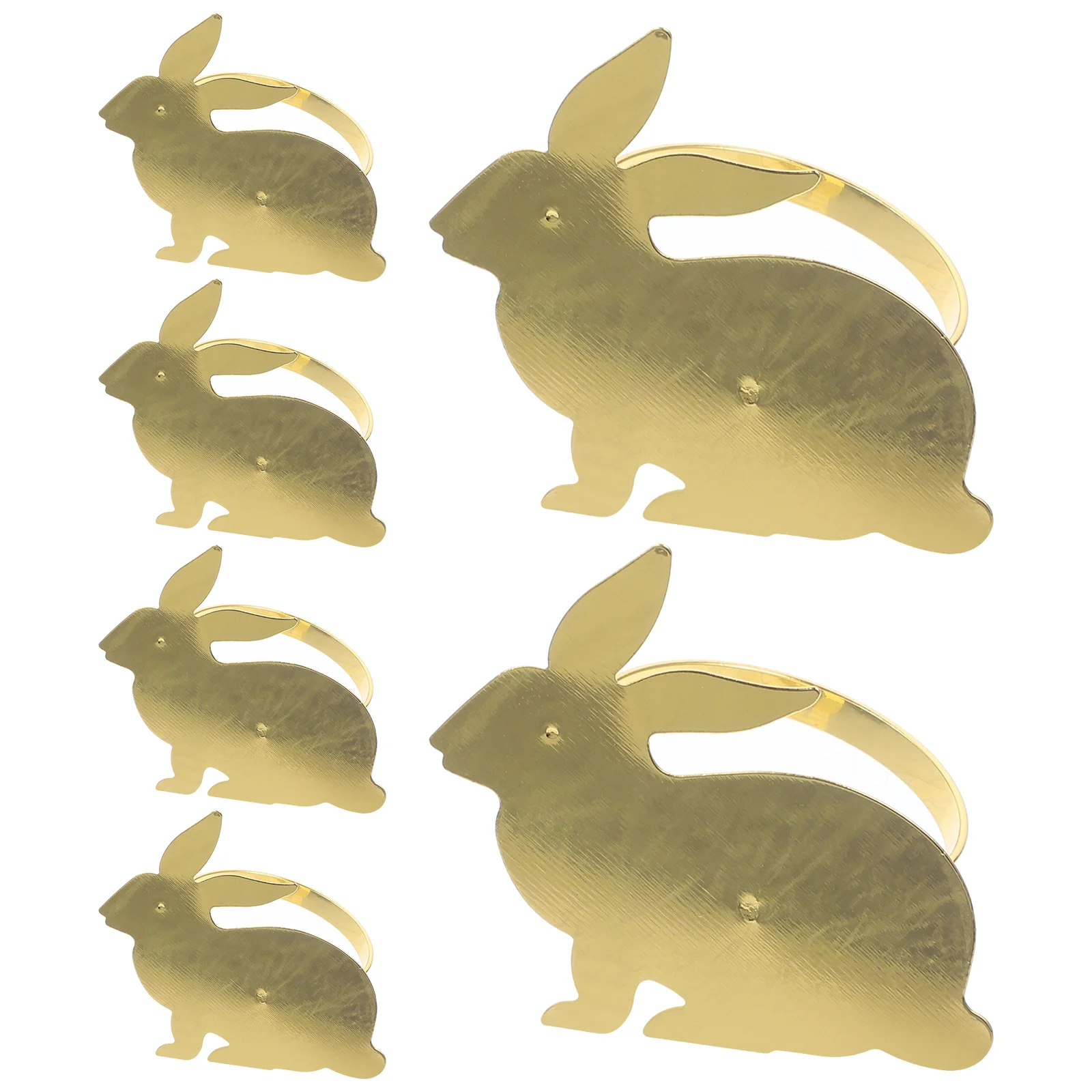 

6 Pcs Decorate Rabbit Napkin Rings Banquet Bunnies Easter Holder Alloy Exquisite