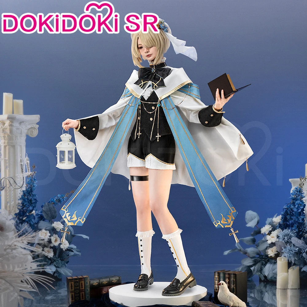 Freminet Doujin 코스프레 코스튬 게임 원신 임팩트 코스프레, DokiDoki-SR Fontaine Freminet 화이트 멜로디, 남성 Doujin 코스튬