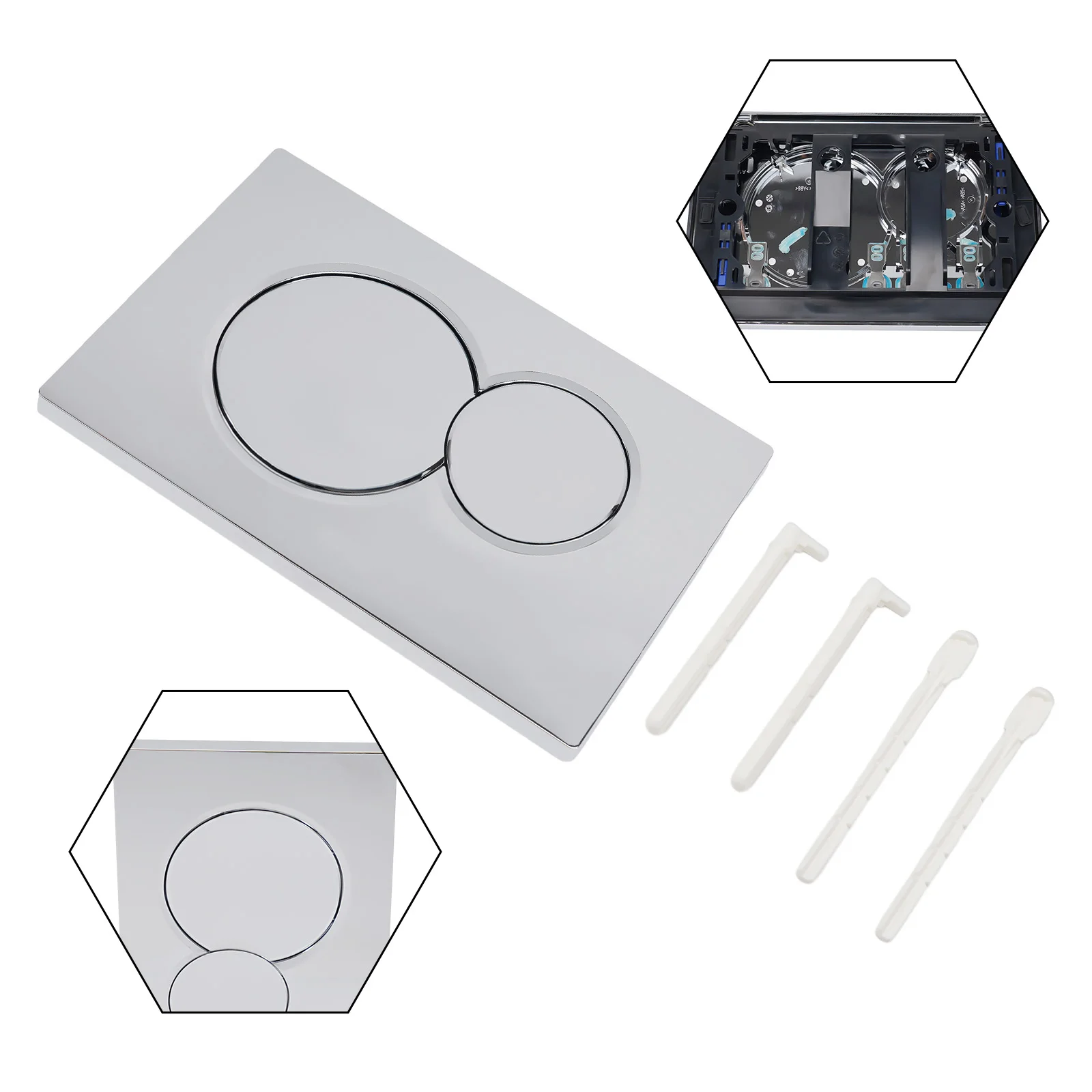 

New Durable Dual Flush Plate Plate 1pcs For Cistern For Cistern 115.770.21.5 For Geberit Sigma01 Chrome Plastic