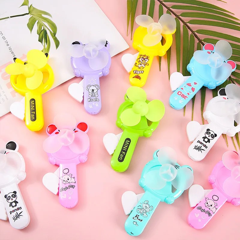 10Pcs Mini Cartoon Summer Portable Hand Pressure Fan for Kids Adult Birthday Gifts Party Favors Goodie Bag Toys Pinata Fillers party toys toy gift filler folding hand fan