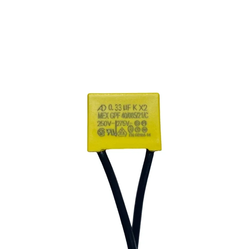 AD K X2 Safety capacitance Tape line 0.1uF 0.15uF 0.22uF 0.33uF 0.47uF 250V-275V Housing Flexible wire safety capacitor 5PCS