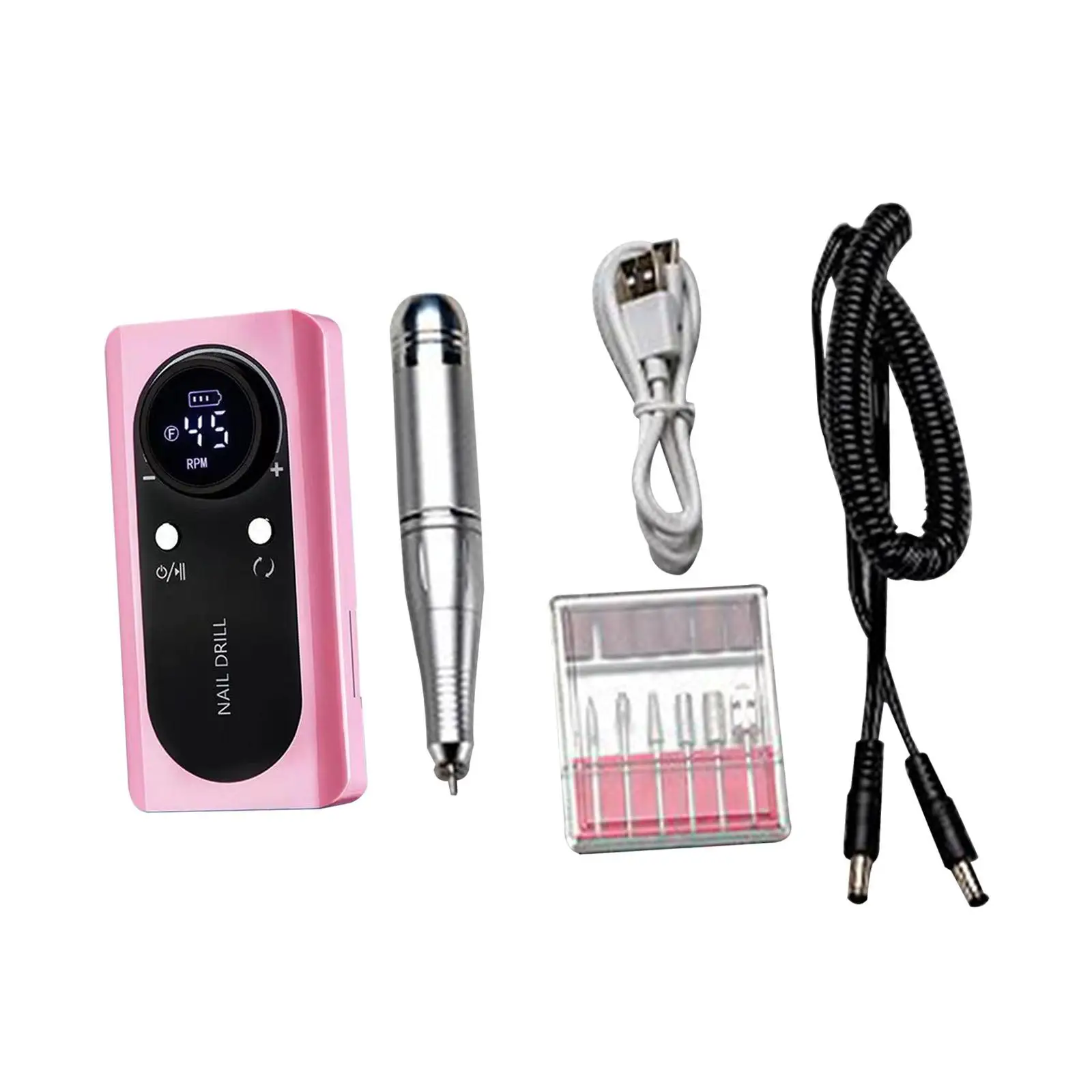 Electric Nail Drill Machine 45000RPM Professional Manicure Pedicure Kits for Trimming Removing Polishing Carving Acrylic Nail