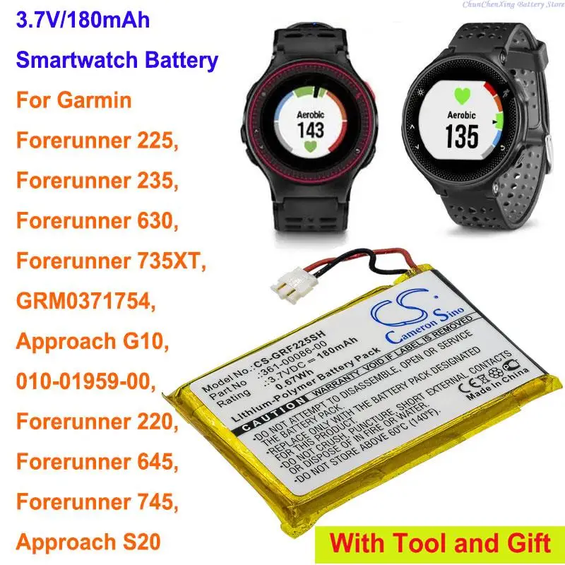 Cameron-Sino-180mAh-Battery-for-Garmin-010-01959-00-Forerunner-220 ...