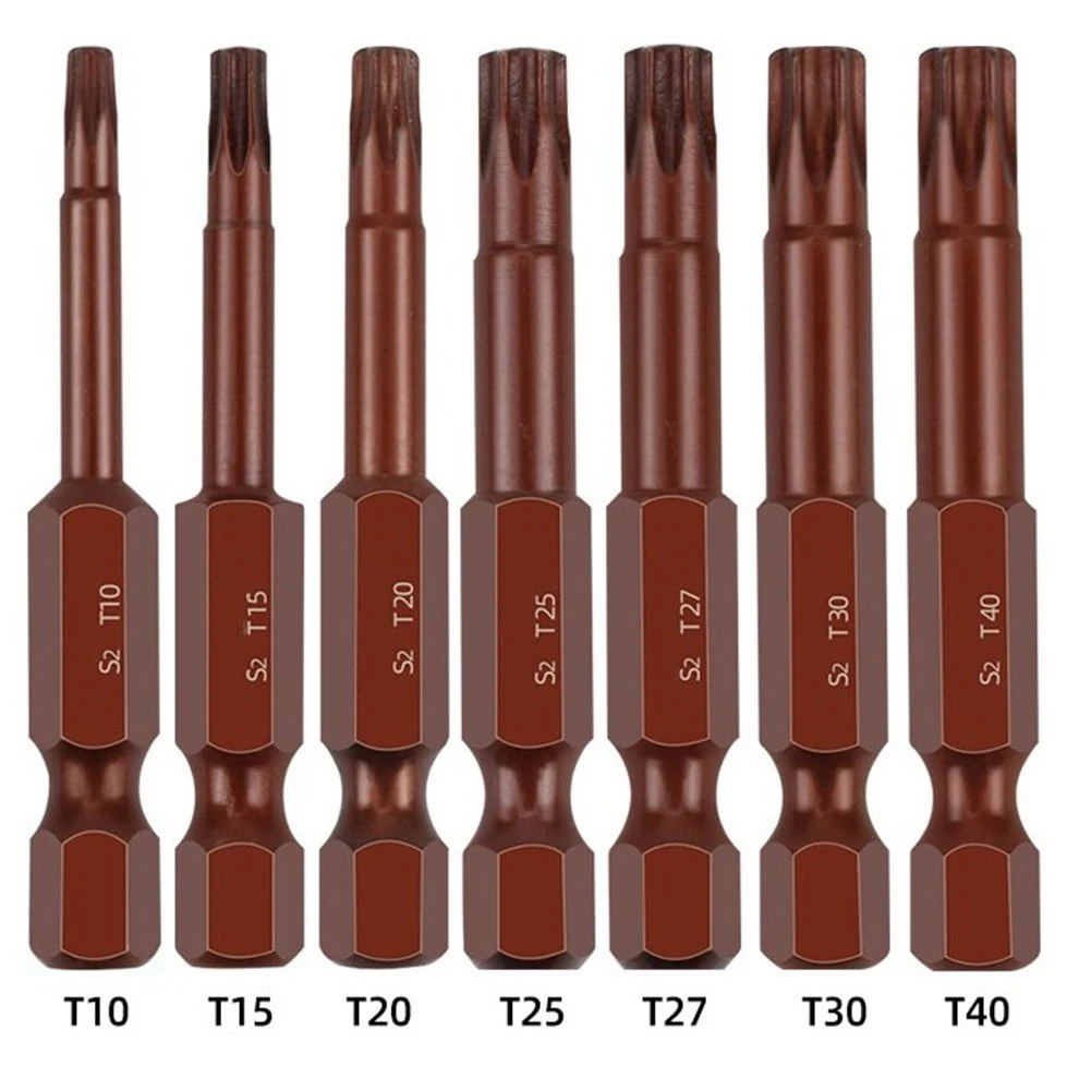 

1pc 50mm Torx Screwdriver Bit Magnetic Without Hole 1/4'' Hex Shank Screw Driver Bit For Electric Drill Pneumatic Screwdrivers