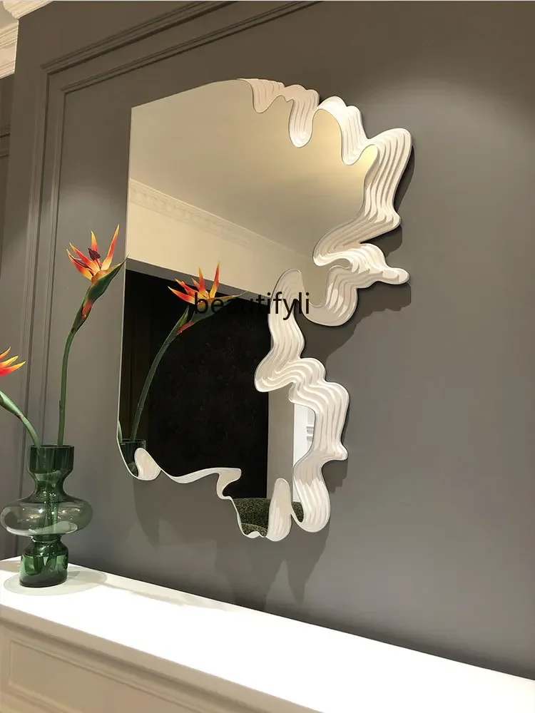 

Irregular Dressing Mirror Ins Style Makeup Mirror Special-Shaped Entrance Decoration Creative Wall-Mounted Mirror