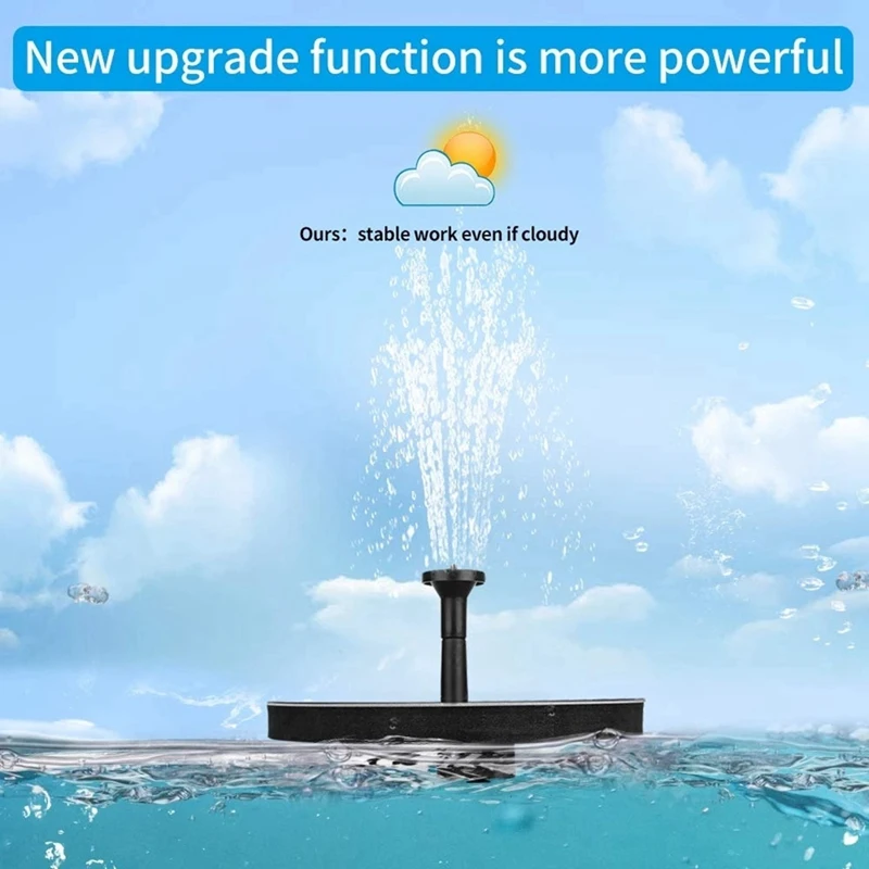 2.5W Solar Fountain Water Pump for Bird Bath Pond Swimming Pool Fish Tank Outdoor Pump 6 Nozzle Garden Decor