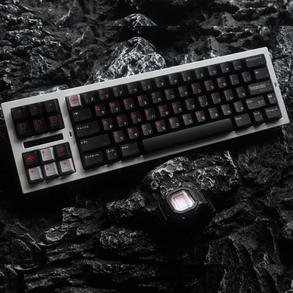 Arasaka-anime Gaming Keycaps Grupo Pbt Sublimação Dye Preto Vermelho Perfil Cereja Jogo de Anime Cbpk 2077 Switch mx 140 Chaves - Imagem 2