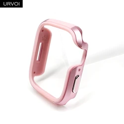 URVOI Anti-Shock Apple Watch Case - Premium TPU & Aluminum Alloy Protective Cover in Vibrant Colors for 45mm Series 7 8 9 (Soft pink)
