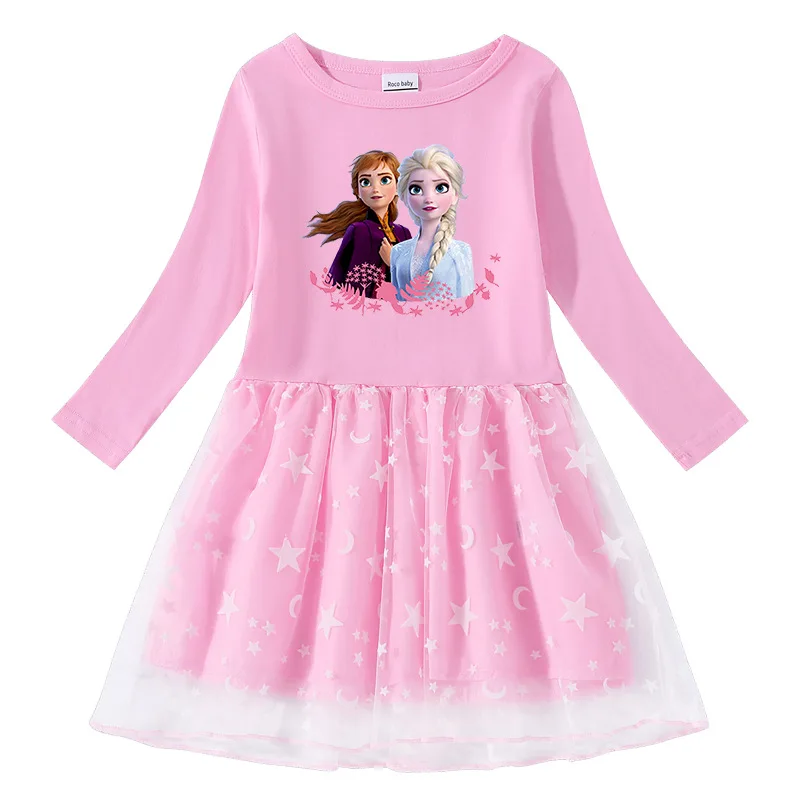 

Детское платье с длинным рукавом, с мультяшным медведем