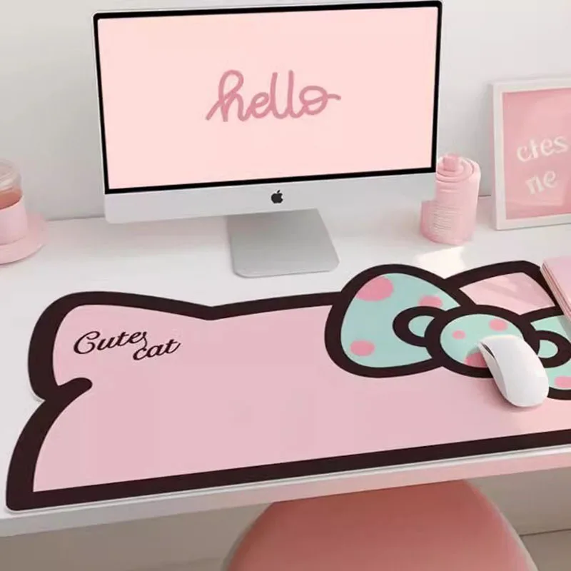 thumbnail image 2 of Pink Girl Mouse Pad PU Leather Waterproof Anti-slip Office Study Desk Mat Large Size Cute Computer Keyboard Pad Placemats - 7 2 of 10