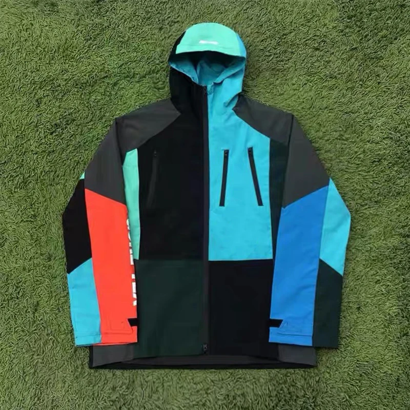 

2023ss VV Patchwork Casual Versatile Striped Hooded Shirt Coat Woman Clothes Men's Clothing Streetwear Y2k Techwear High Street