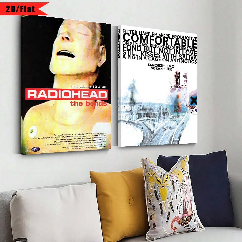 Scandinavian Classic Vintage Wall Art Rock Band Radiohead Music Canvas Paintings Posters & Prints Home Bedroom Living Room Decor