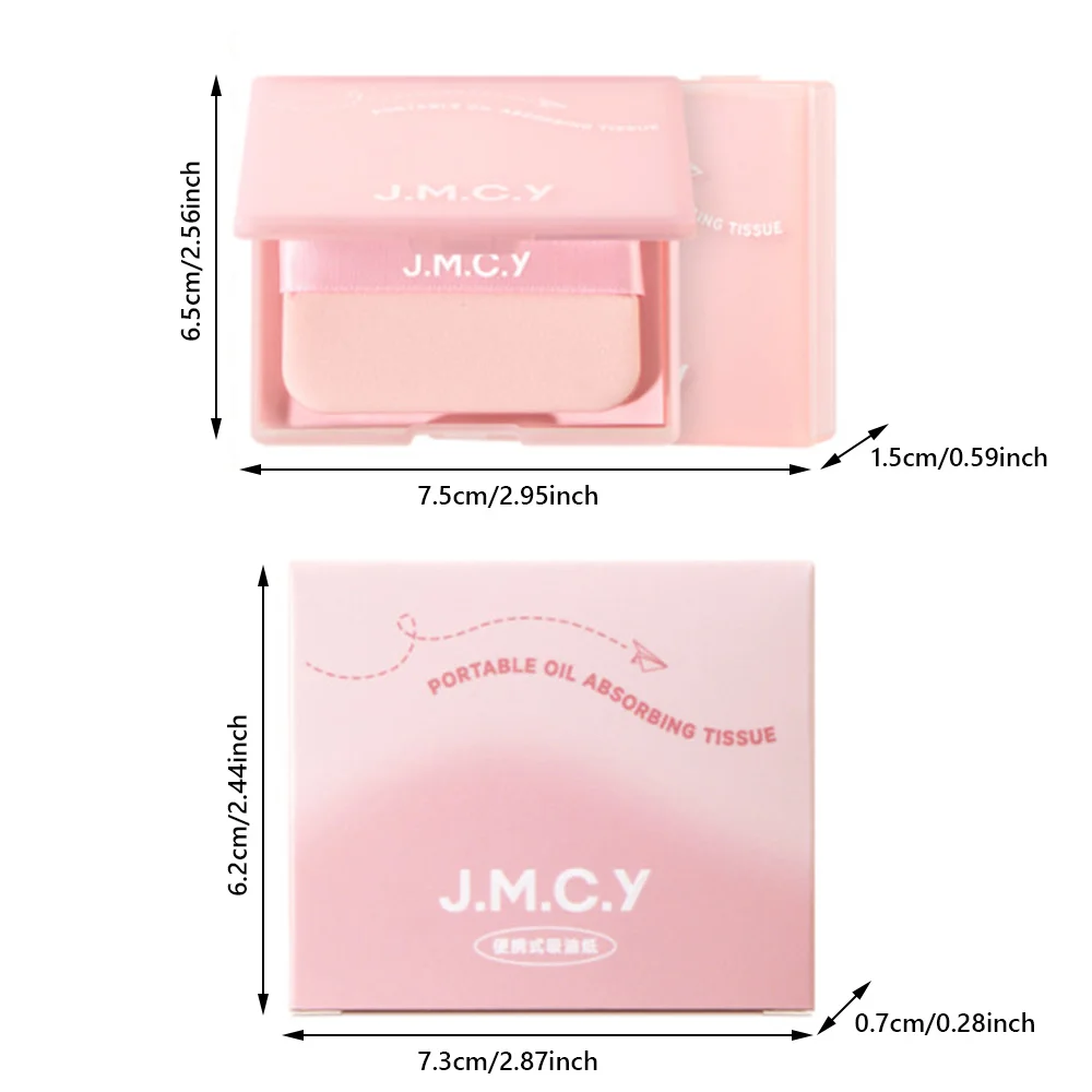 With Puff Oil Control Blotting Paper Compact With Mirror Portable Oil Absorbing Sheets Lightweight Face Shine Remover