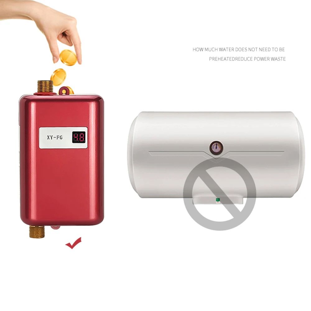 Electric Water Heater Instantaneous Tankless Instant Hot Water Heater Kitchen Bathroom Shower Flow Water Boiler 110V/220V