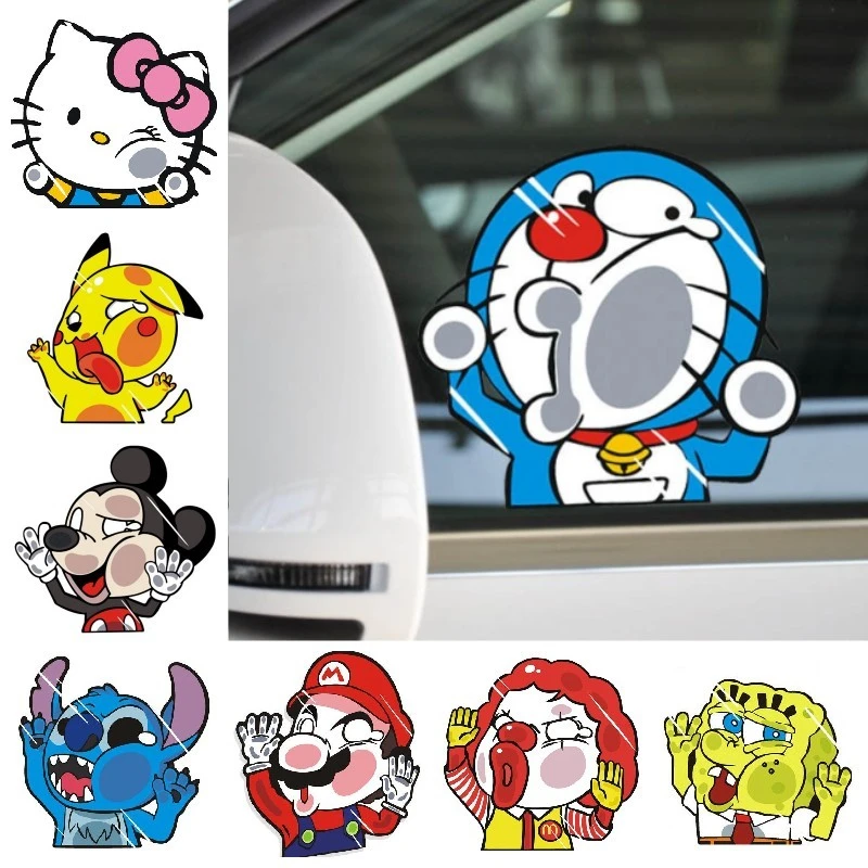 Car Stickers Doraemon Cartoon Lovely Funny Hit Glasses Creative Decals For  Rear Windshield Waterproof Auto Tuning Styling D11 - Car Stickers -  AliExpress