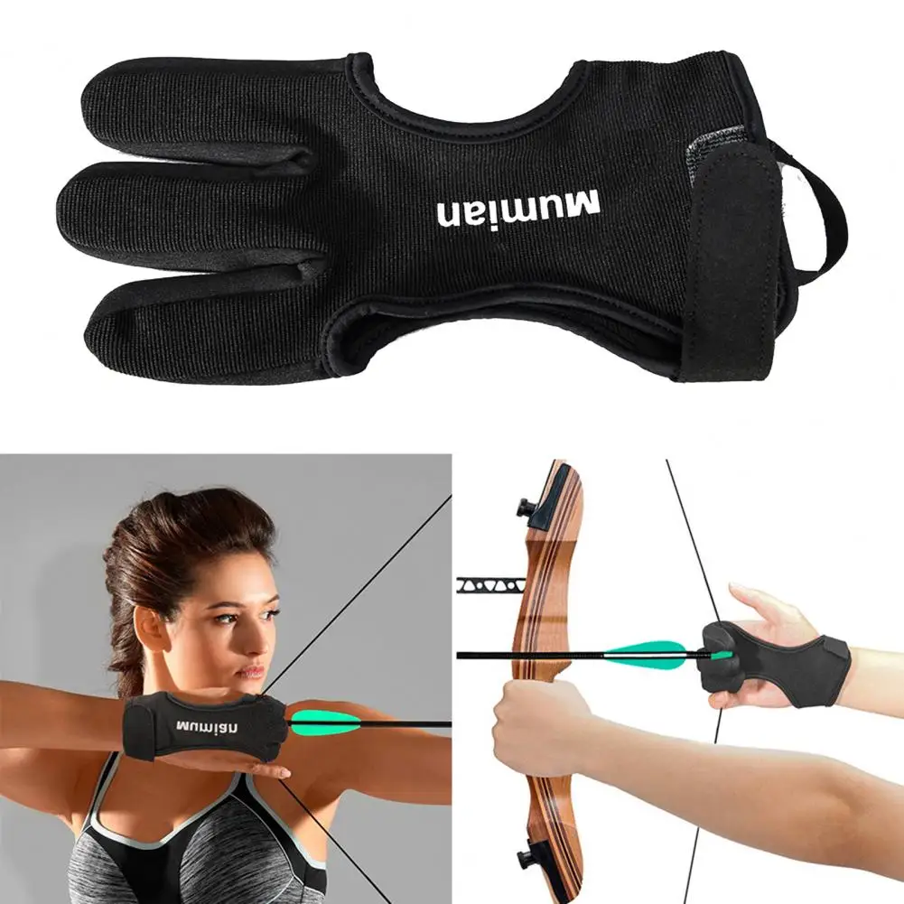 Finger Gloves Sports Gloves 1Pc Mumian Archery Glove Breathable Sweat Adsorbed Archery Finger Glove Handmade Shooting Hunting Three Finger For Outdoor