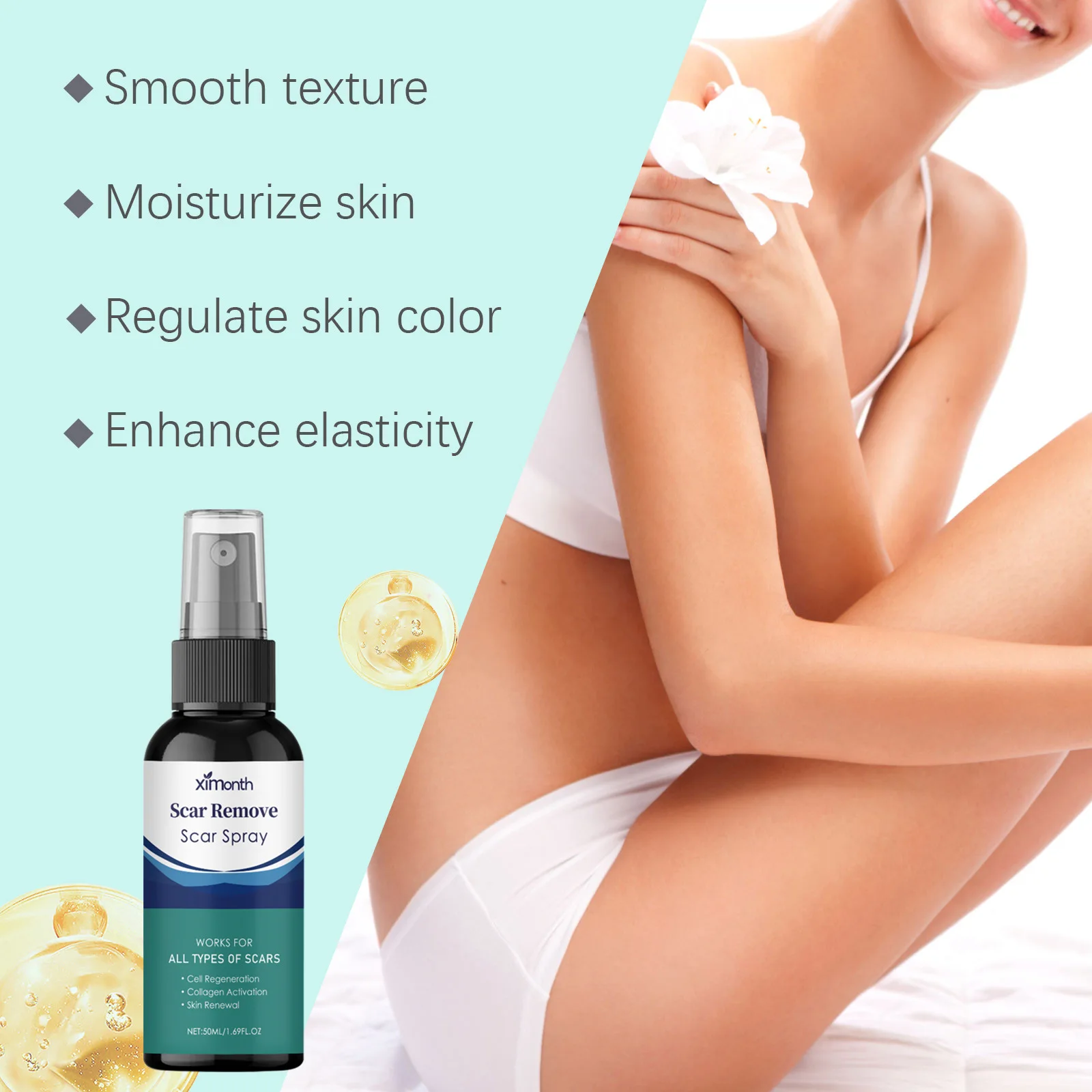 Scar Remover Spray Burn Surgical Cesarean Scar Hyperplasia Smoothing Repair Acne Pox Prints Stretch Marks Whitening Pigmentation