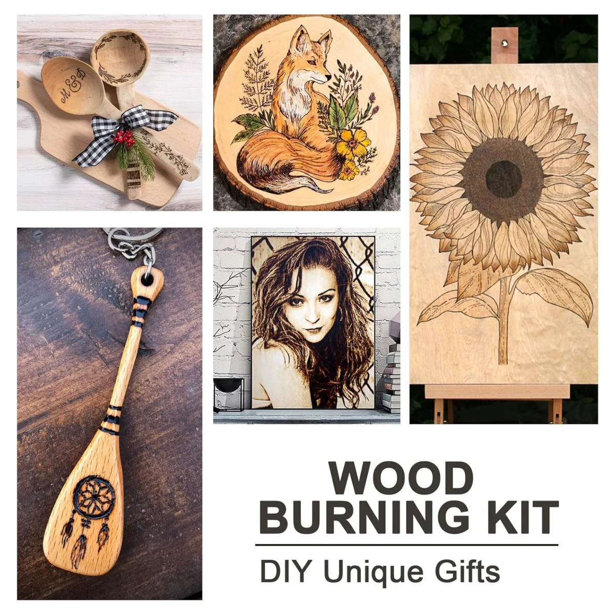 Wood Burning Kit 120pcs DIY Creative Tools Wood Burner Soldering Pen for Embossing/Carving/Soldering & Pyrography